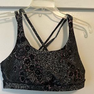 Black floral energy bra